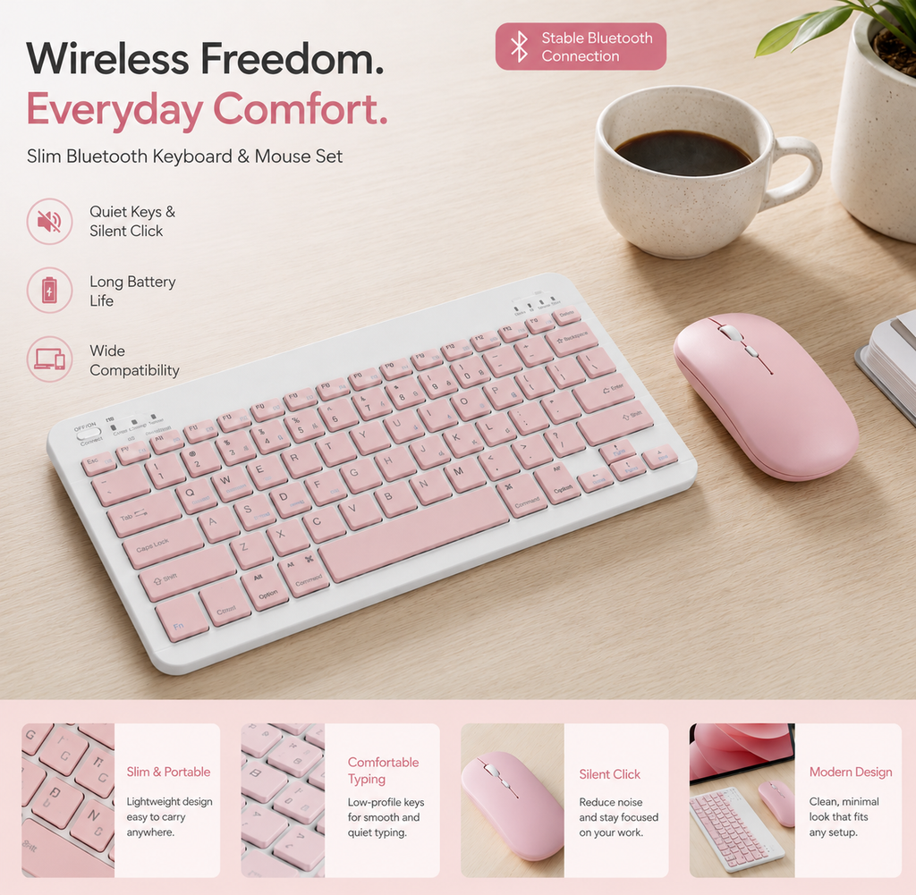 Bluetooth Wireless Keyboard + mouse set