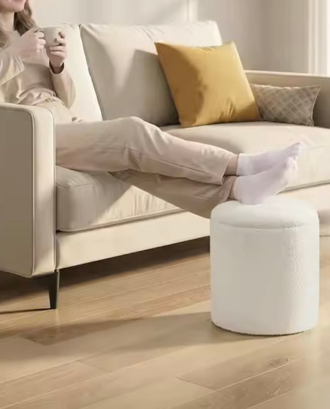 Round Storage Ottoman set of 2