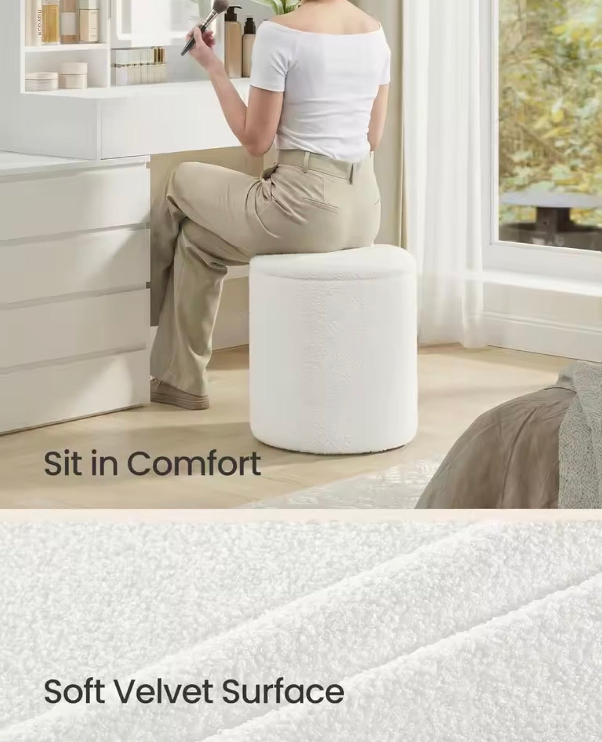 Round Storage Ottoman set of 2