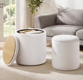 Round Storage Ottoman set of 2